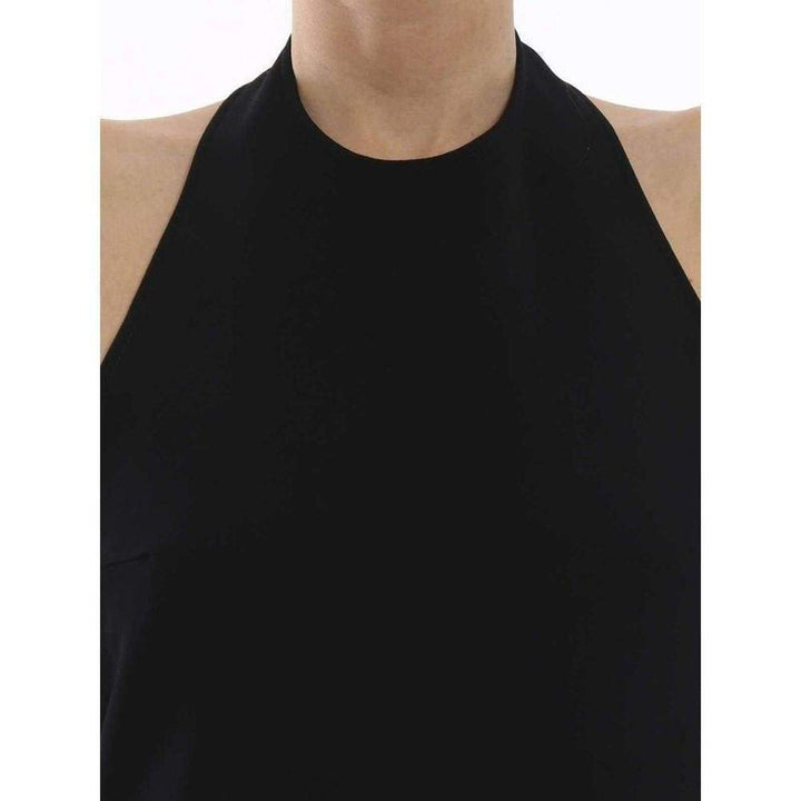 Black Crepe Satin Long Dress