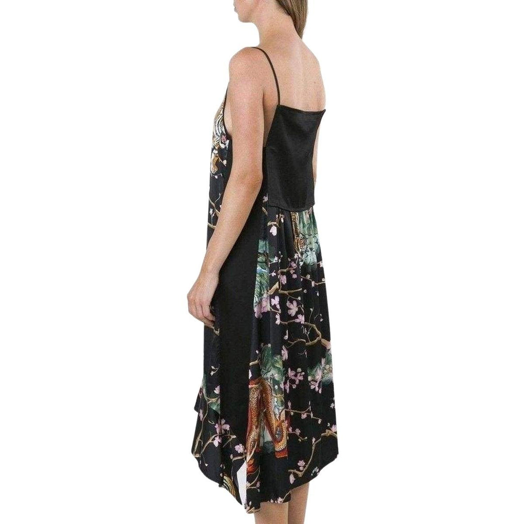 Black Printed Asymmetric Dress