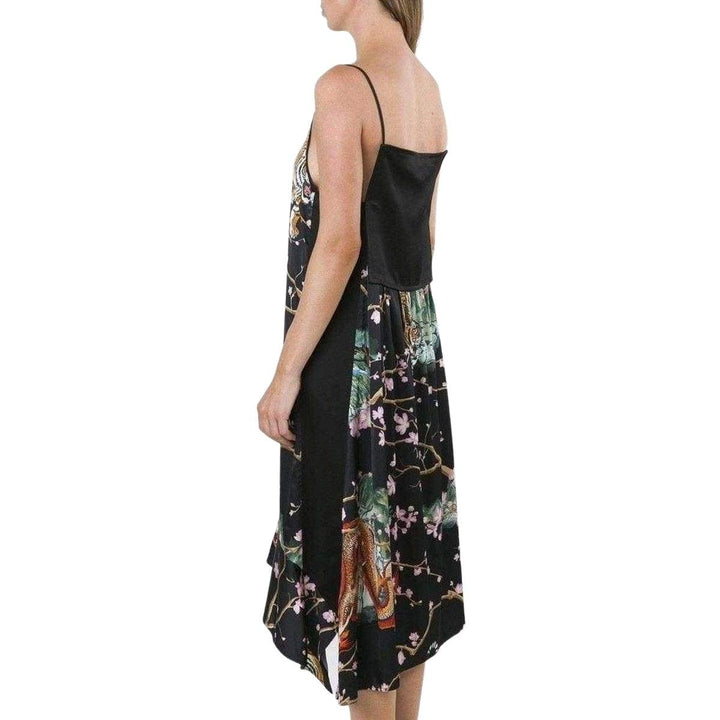 Black Printed Asymmetric Dress