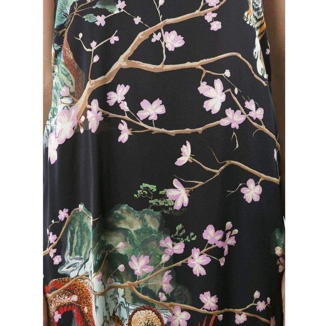 Black Printed Asymmetric Dress