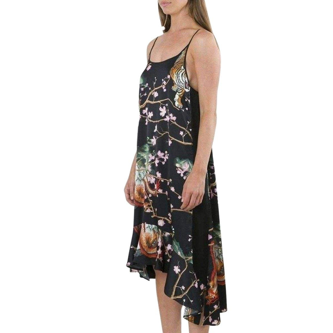 Black Printed Asymmetric Dress