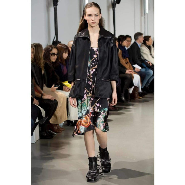 Black Printed Asymmetric Dress