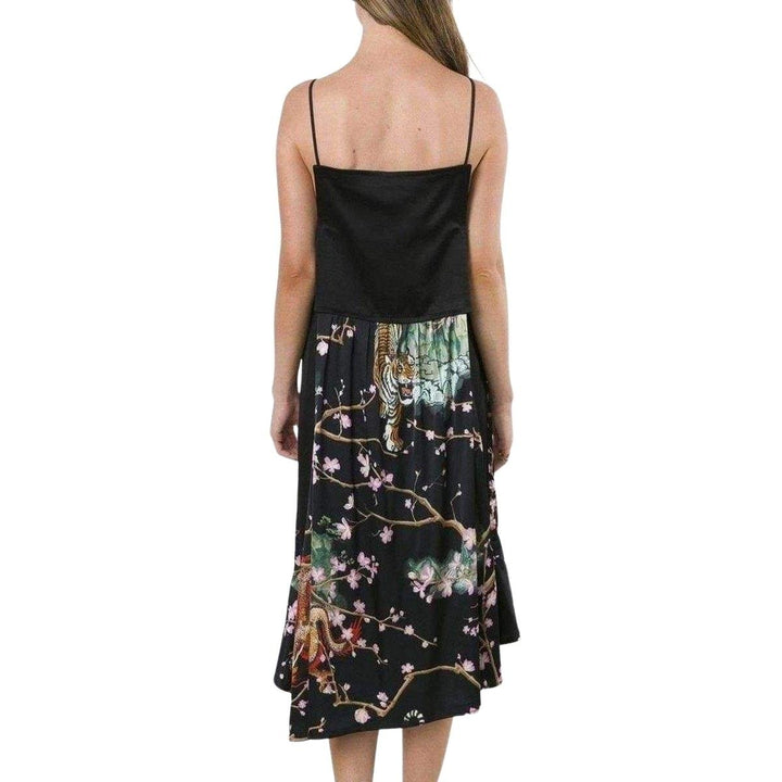Black Printed Asymmetric Dress