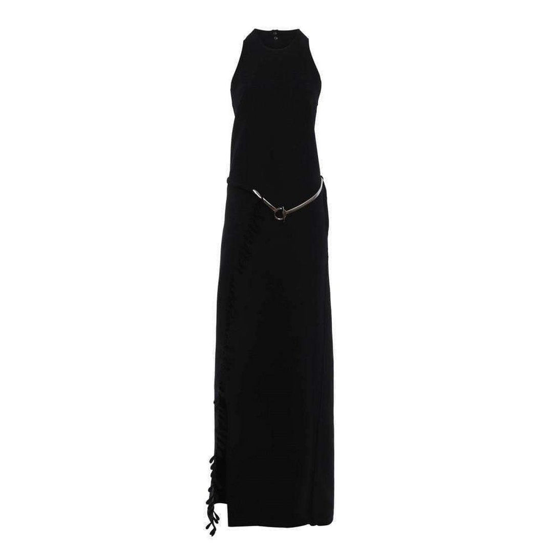 Paco Rabanne-Black Sleeveless Fringed Dress - Runway Catalog