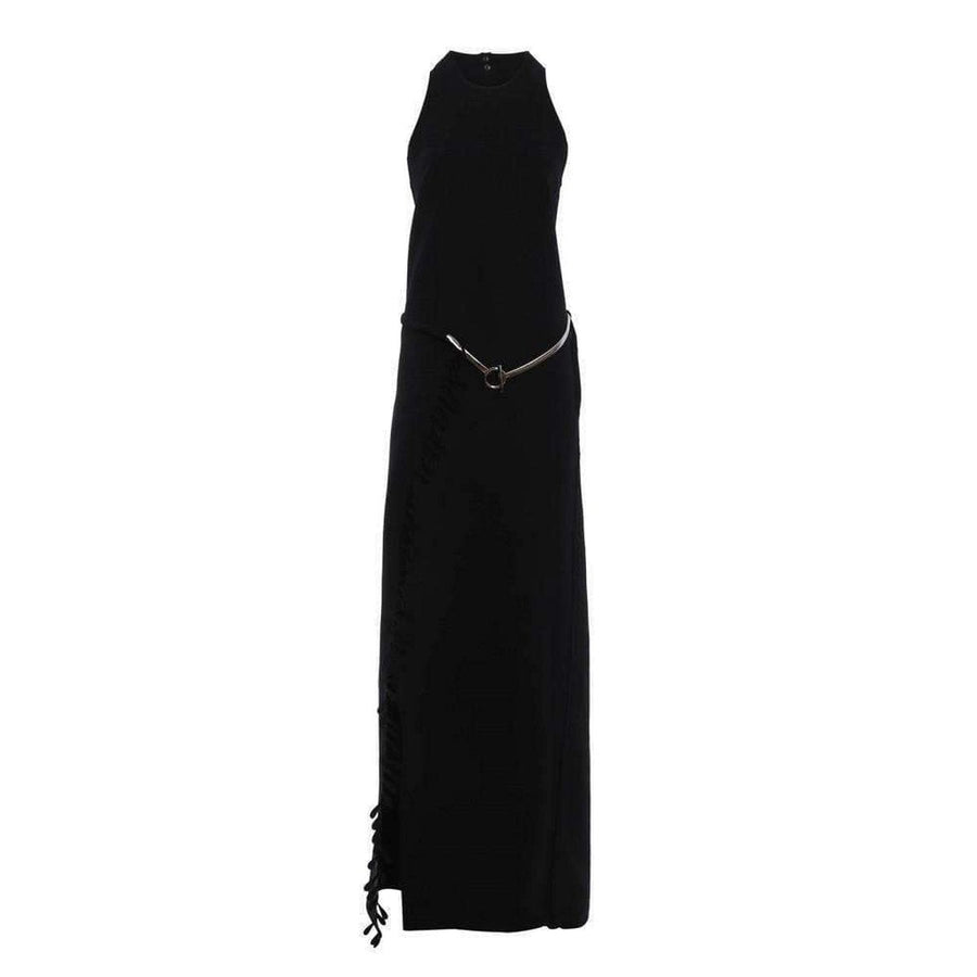 Paco Rabanne-Black Sleeveless Fringed Dress - Runway Catalog
