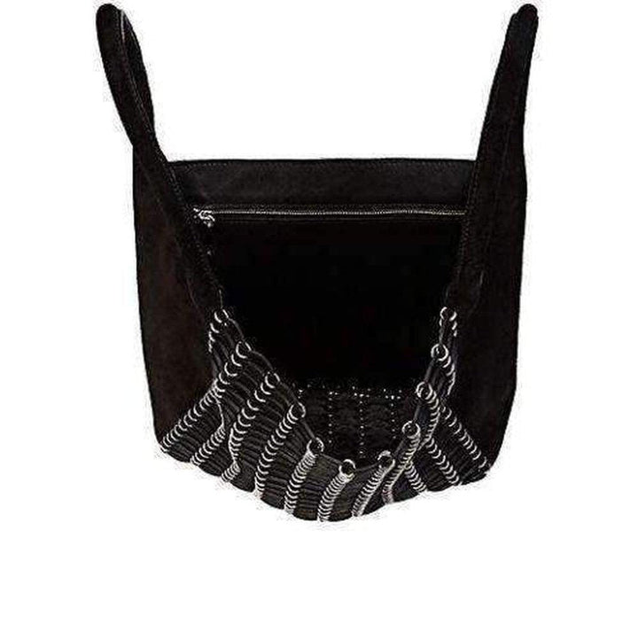 Black Suede Pliage Bucket Bag
