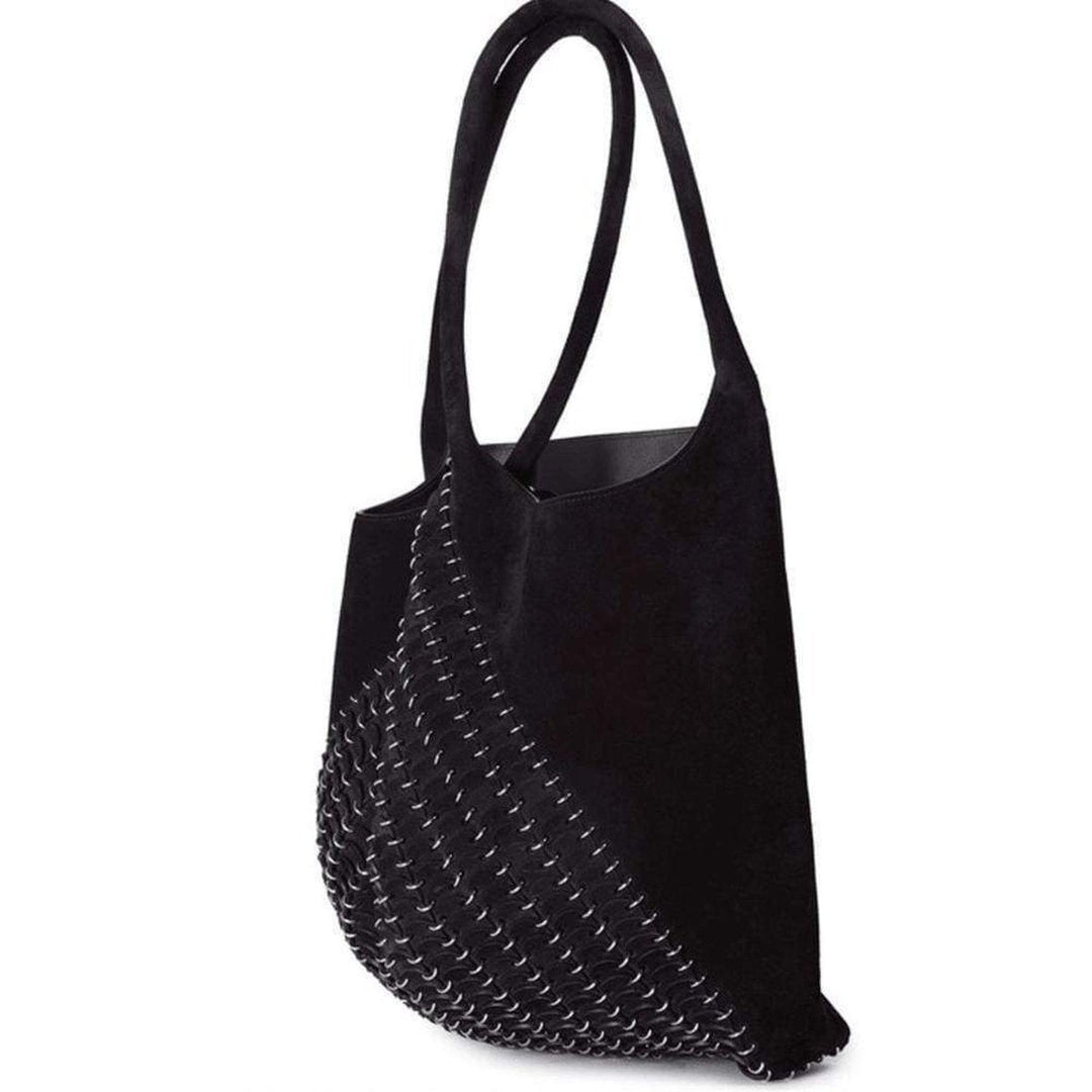 Black Suede Pliage Bucket Bag