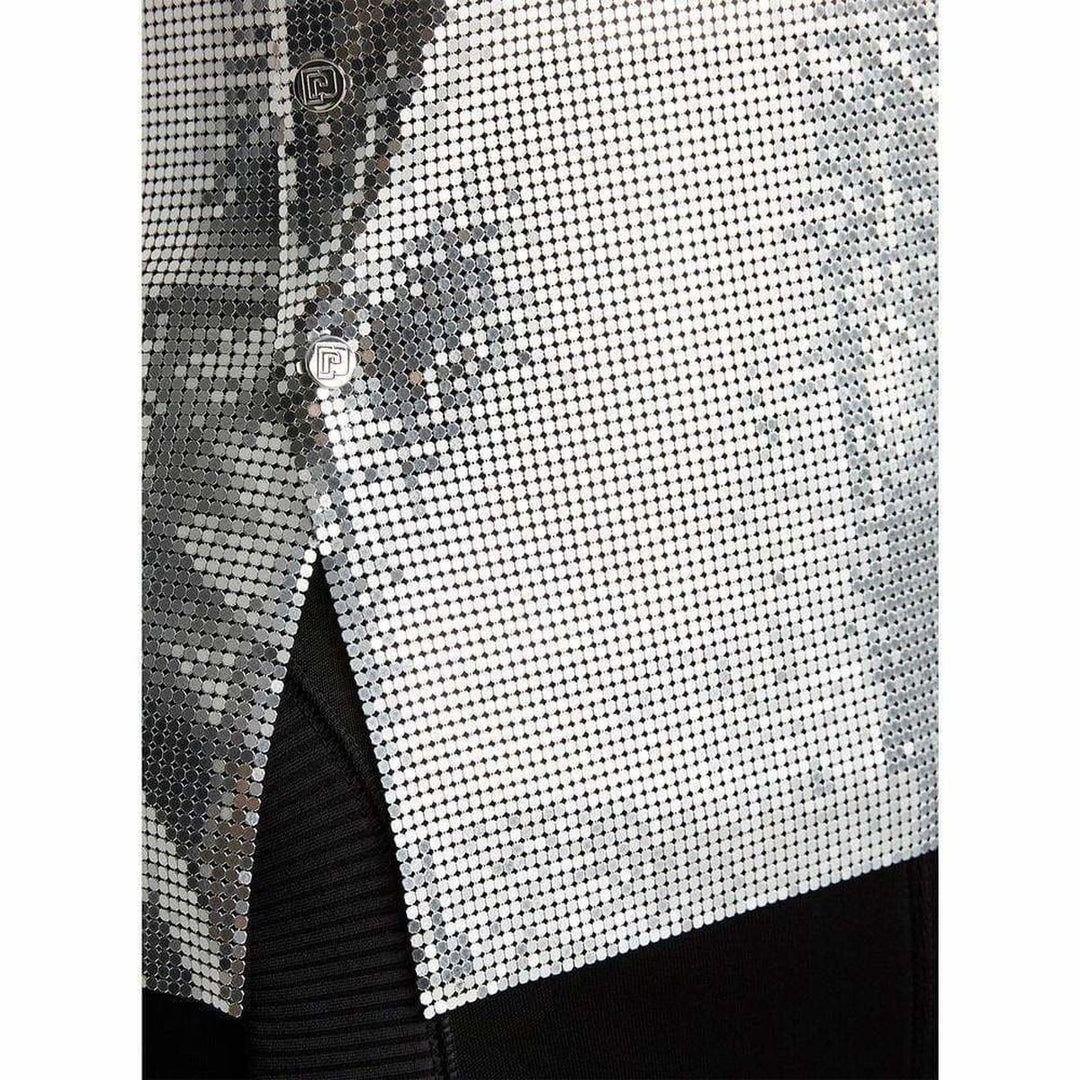 Silver Asymmetric Metal Mesh Top