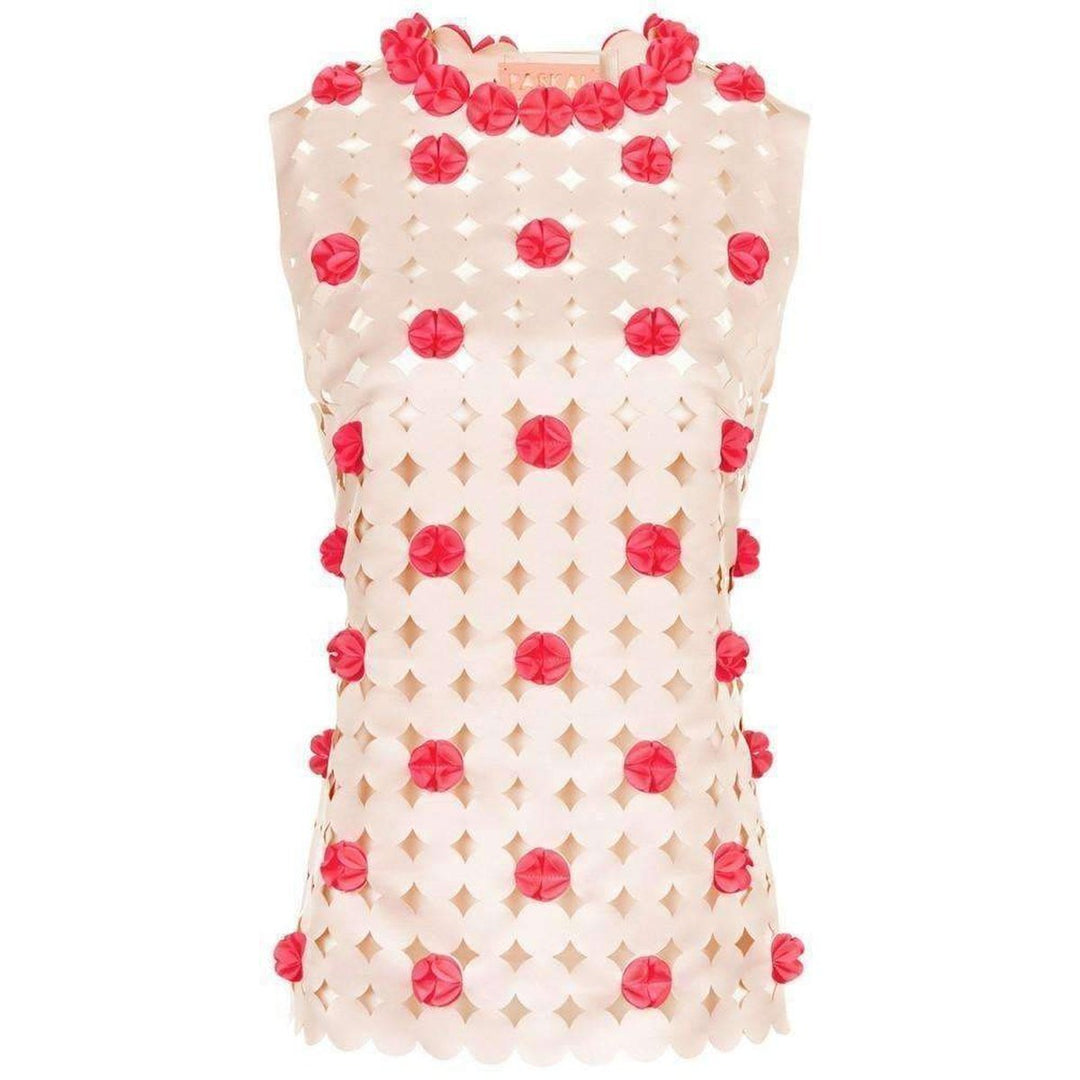 Paskal-Blush Pink Laser-Cut Top - Runway Catalog