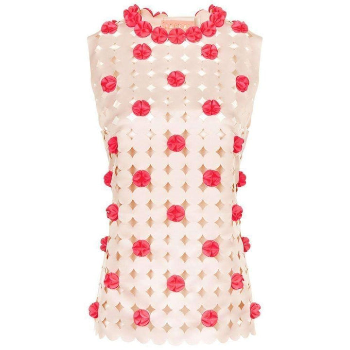 Paskal-Blush Pink Laser-Cut Top - Runway Catalog