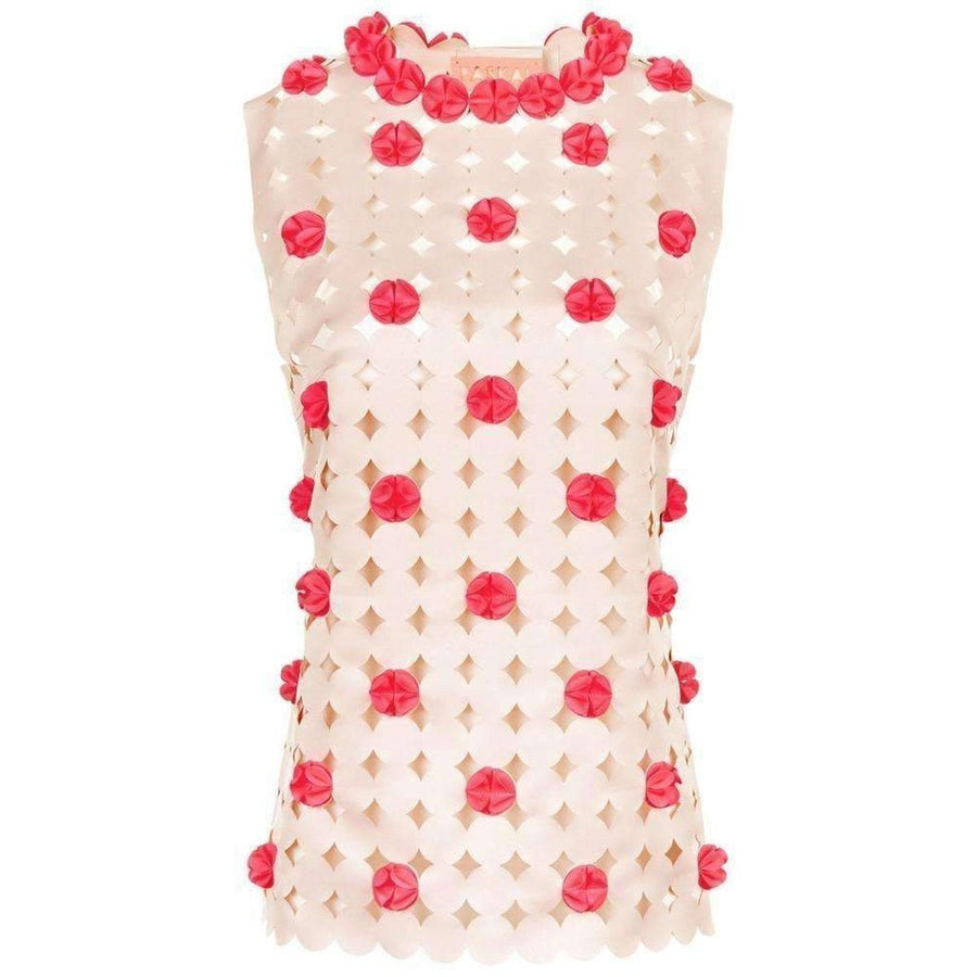 Paskal-Blush Pink Laser-Cut Top - Runway Catalog