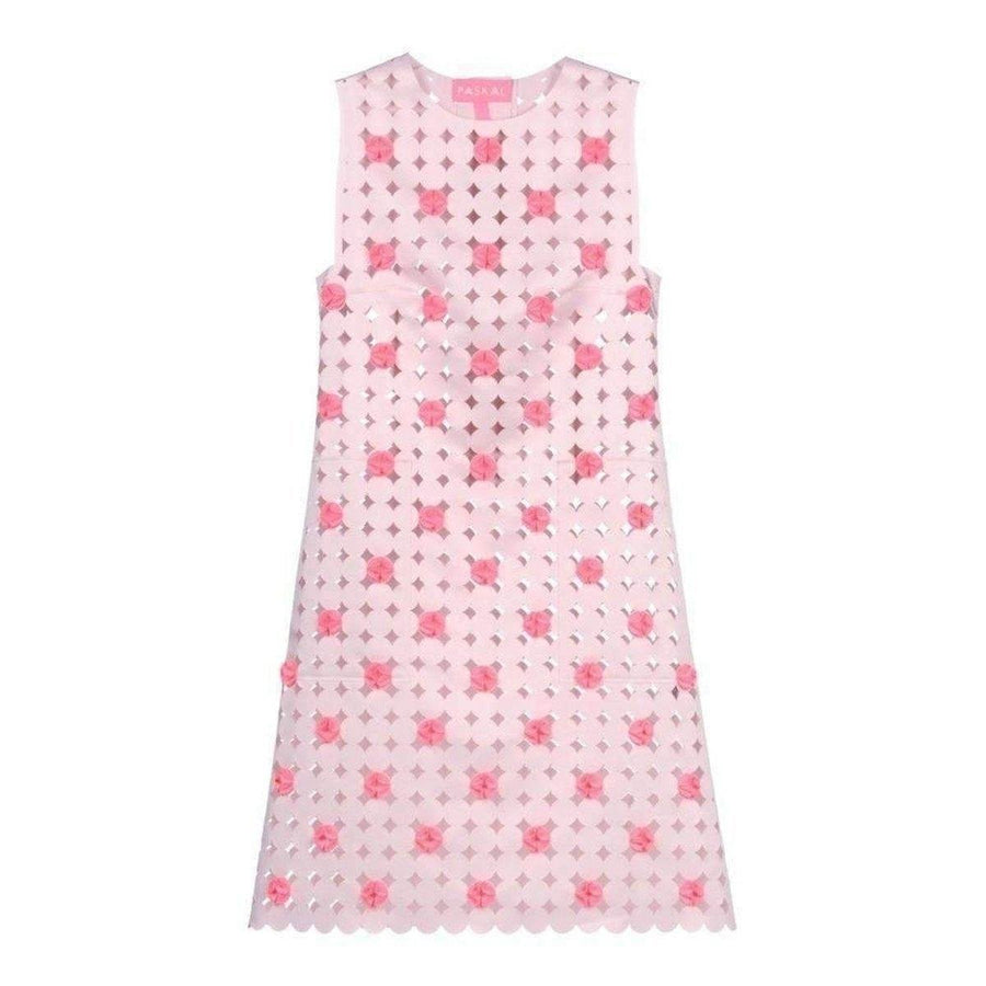 Paskal-Light Pink Laser Cut Short Dress - Runway Catalog