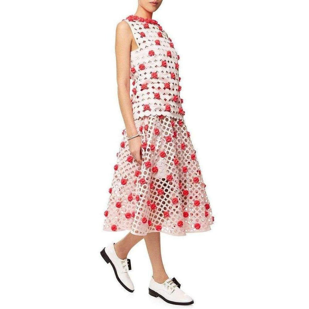 Paskal Blush Pink Laser-Cut Skirt