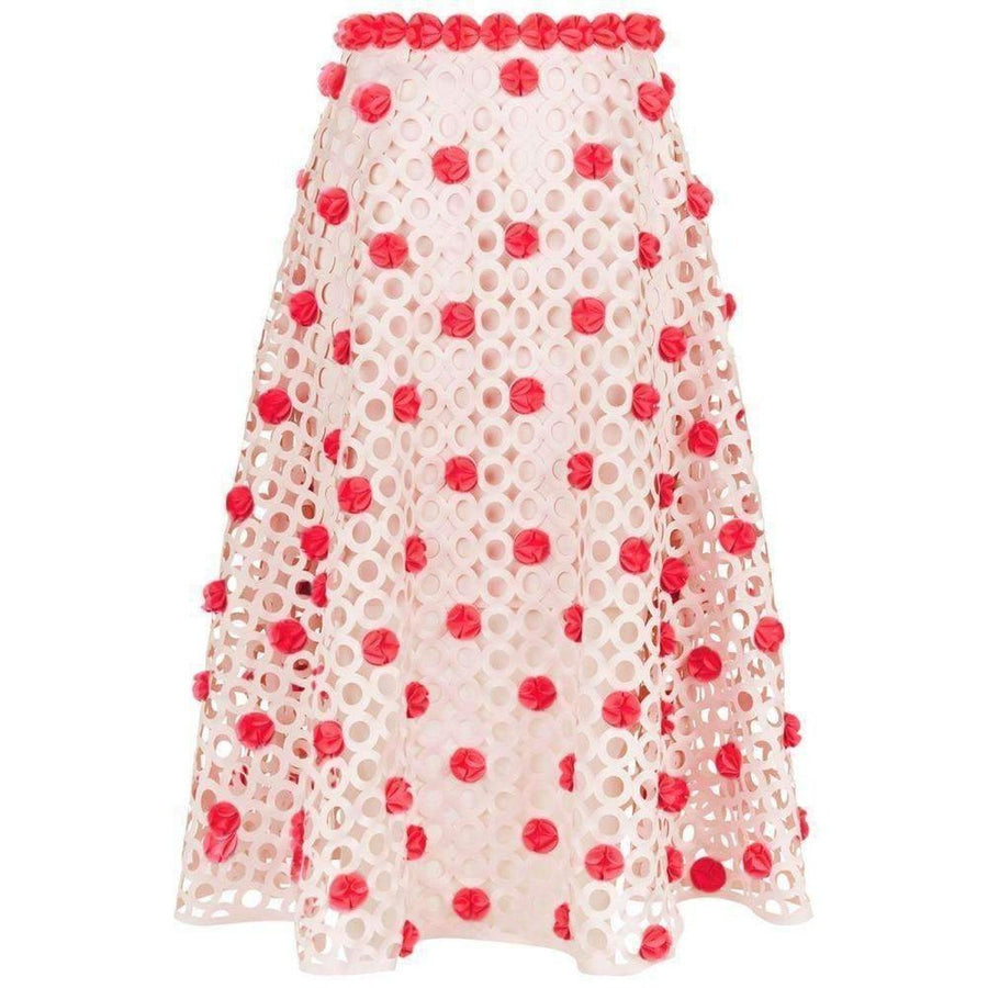 Paskal-Paskal Blush Pink Laser-Cut Skirt - Runway Catalog