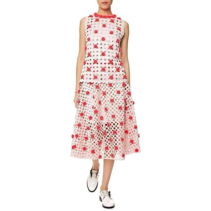 Paskal Blush Pink Laser-Cut Skirt