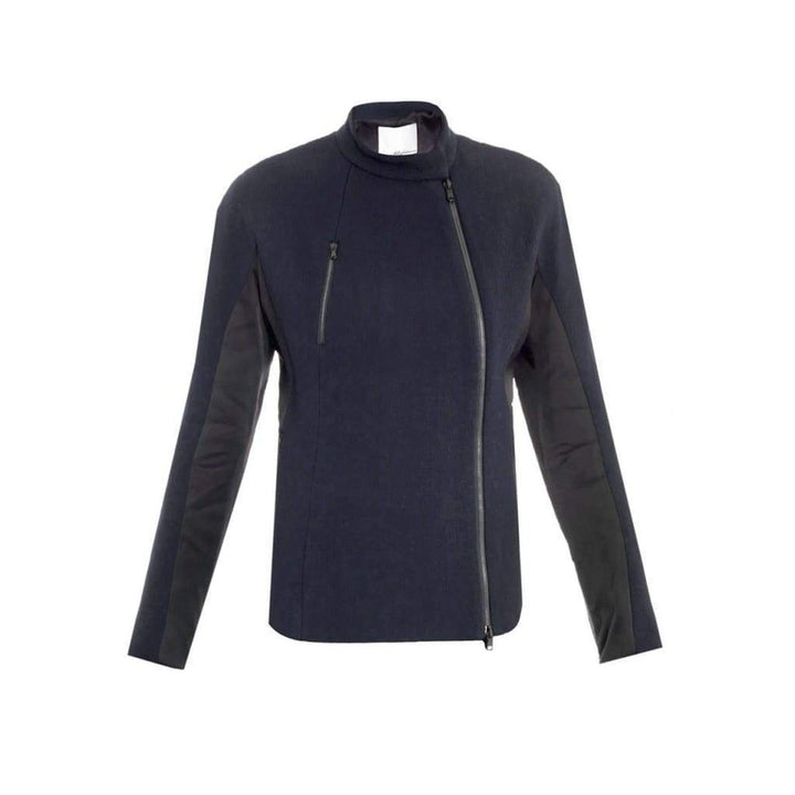 Phillip Lim-Blue Satin Insert Fencing Jacket - Runway Catalog