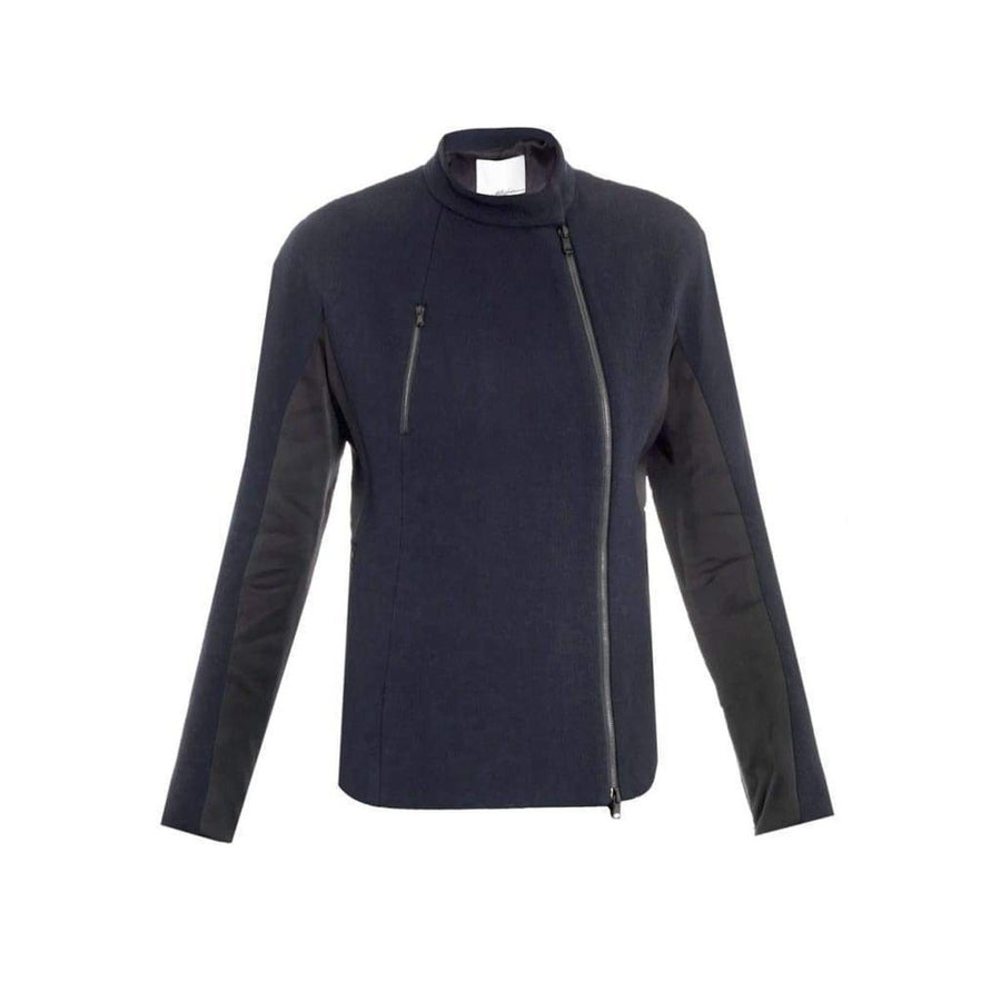 Phillip Lim-Blue Satin Insert Fencing Jacket - Runway Catalog