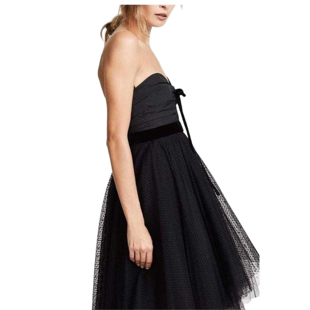 Faille and Swiss Dot Tulle Dress