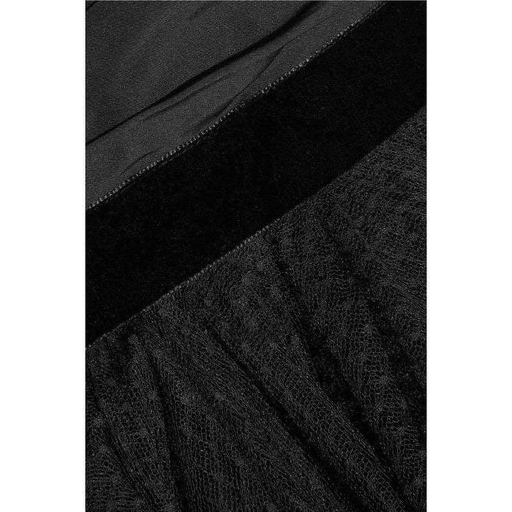 Faille and Swiss Dot Tulle Dress