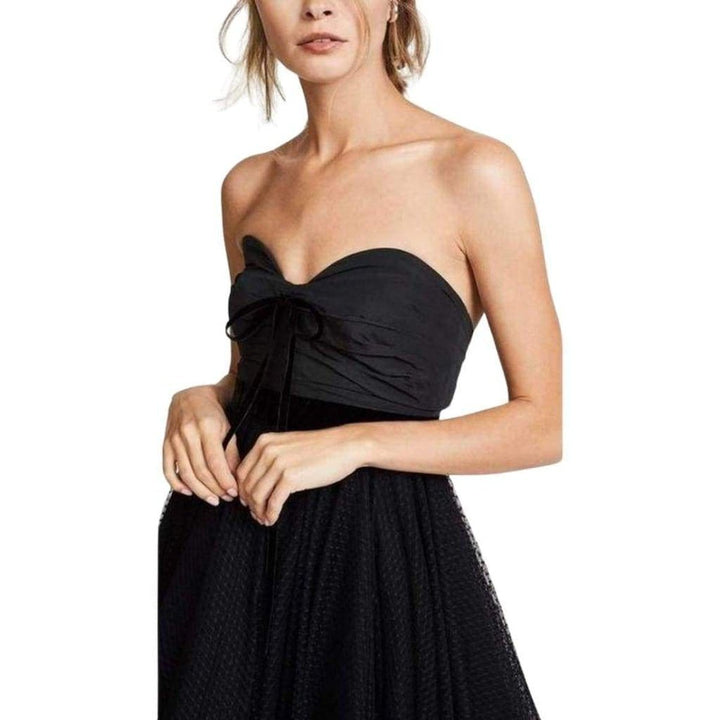 Faille and Swiss Dot Tulle Dress