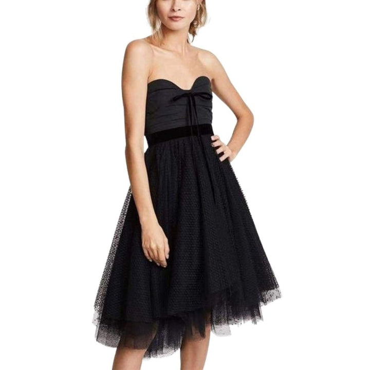 Faille and Swiss Dot Tulle Dress
