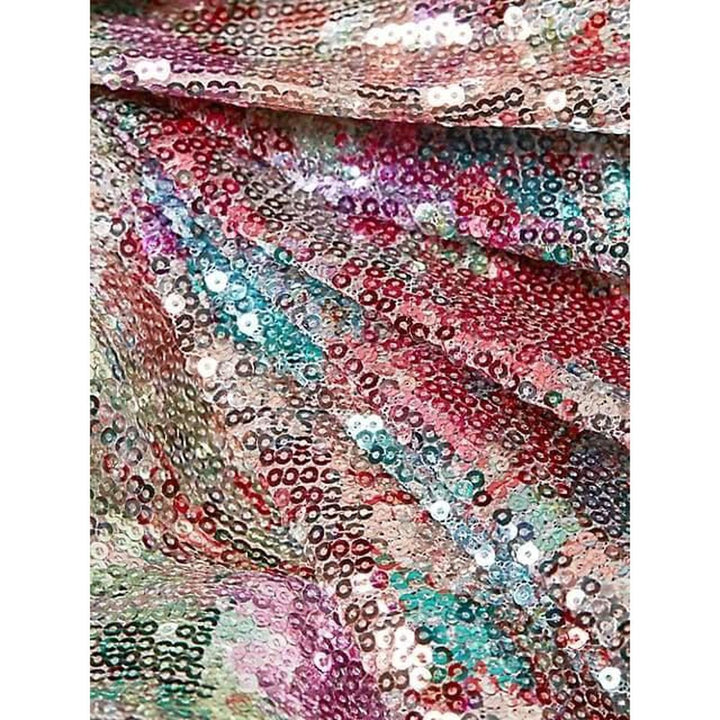 Mixed Sequin Wrapped Sash Mini Dress
