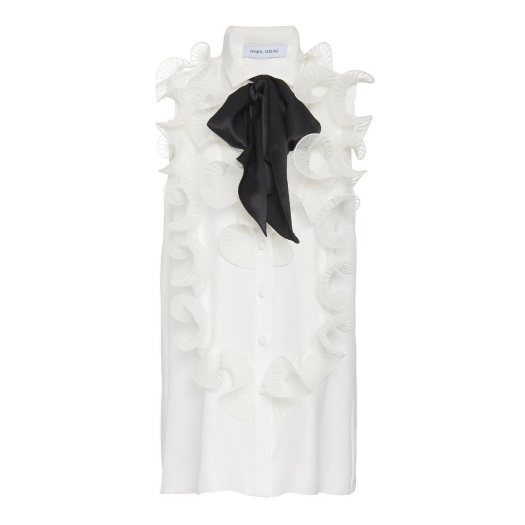 Prabal Gurung-Ruffled Silk Top - Runway Catalog