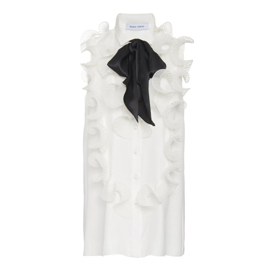 Prabal Gurung-Ruffled Silk Top - Runway Catalog