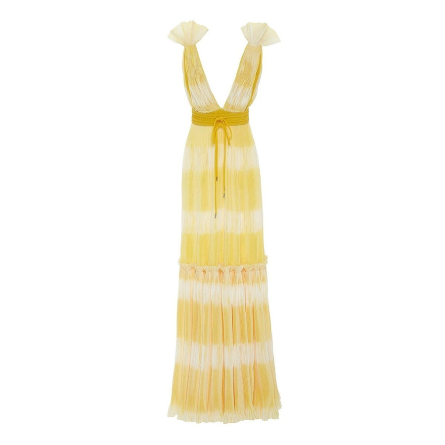 Prabal Gurung-Yellow Tadia Plissé Dress - Runway Catalog