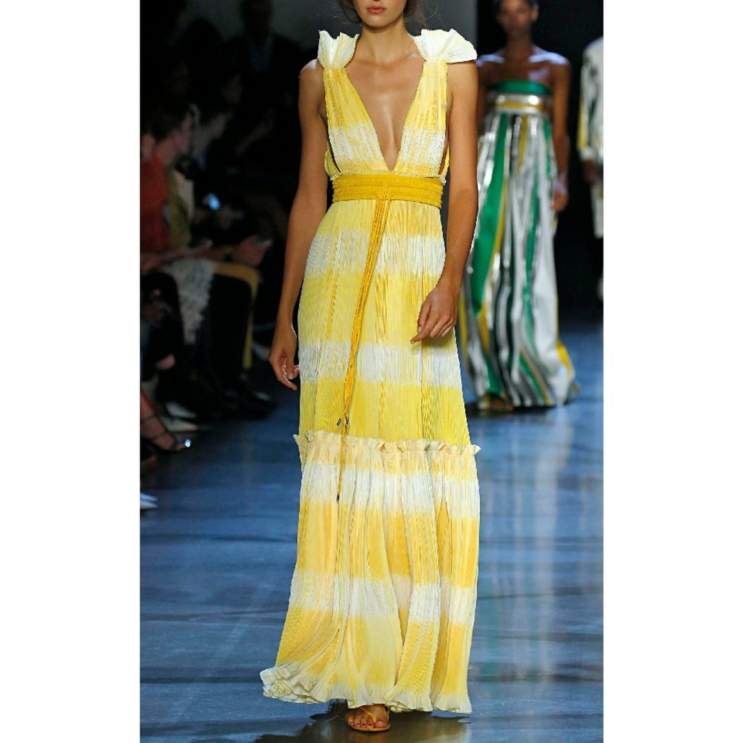 Yellow Tadia Plissé Dress