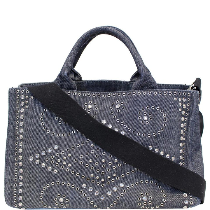 Prada Bag Canapa Jeweled 2way Denim Tote
