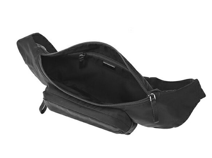 Prada Marsupio Tessuto Nylon Triangle Logo Black Belt Bag 2VL005