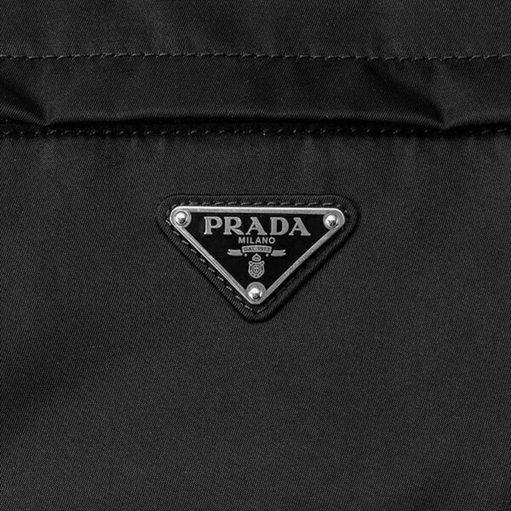 Prada Marsupio Tessuto Nylon Triangle Logo Black Belt Bag 2VL005