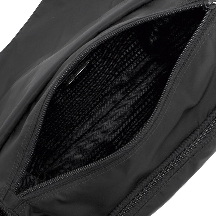Prada Black Nylon Triangle Logo Messenger Bag 1BD671