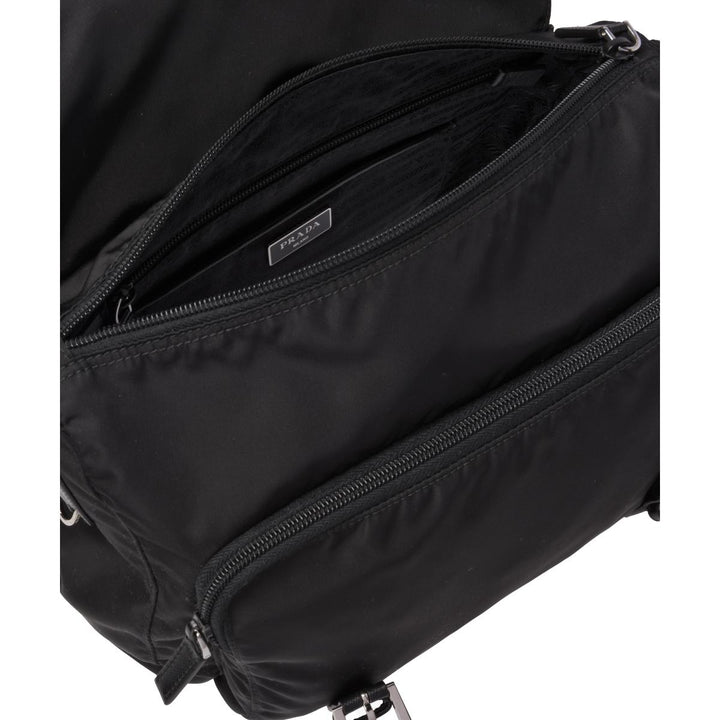 Prada Black Nylon Triangle Logo Messenger Bag 1BD671