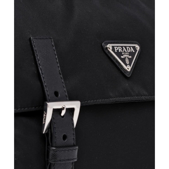 Prada Black Nylon Triangle Logo Messenger Bag 1BD671