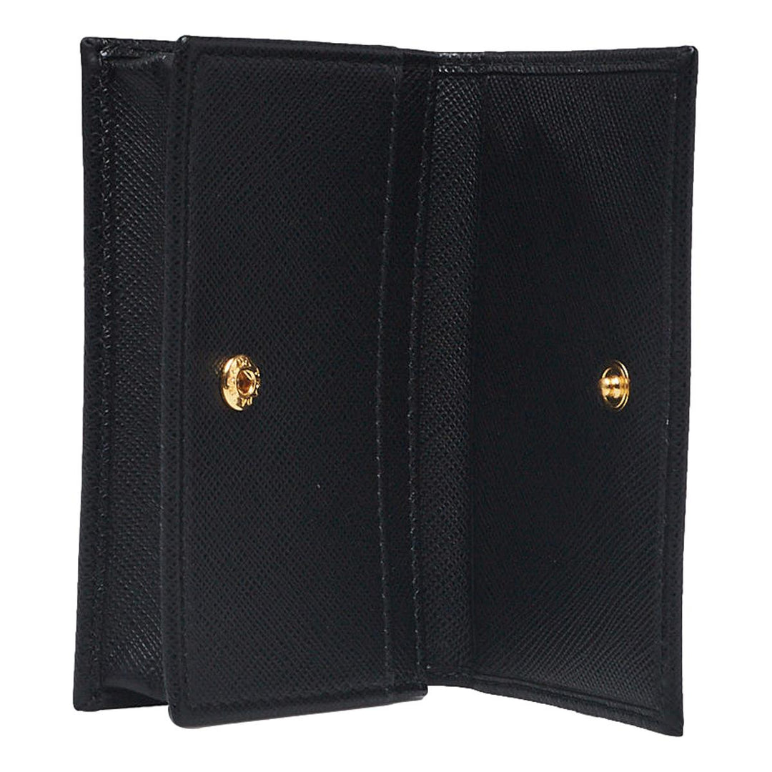 Prada Black Saffiano Leather Credit Card Case Wallet 1MC122