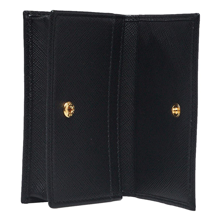 Prada Black Saffiano Leather Credit Card Case Wallet 1MC122