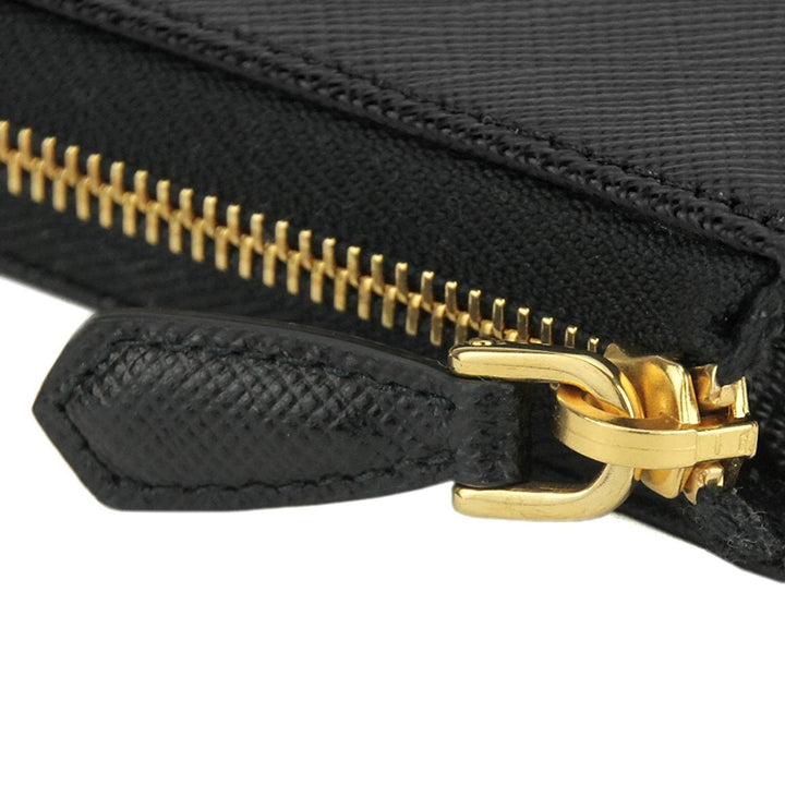 Prada Black Saffiano Leather Key Holder Pouch Wallet 1PP026