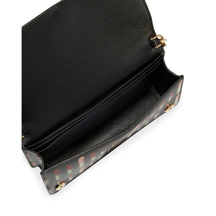 Prada Black Saffiano Leather Lipstick Mini Cross Body Handbag 1DH044