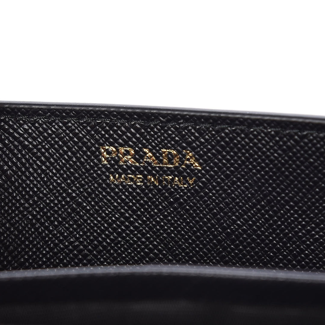 Prada Black Saffiano Leather Lipstick Mini Cross Body Handbag 1DH044