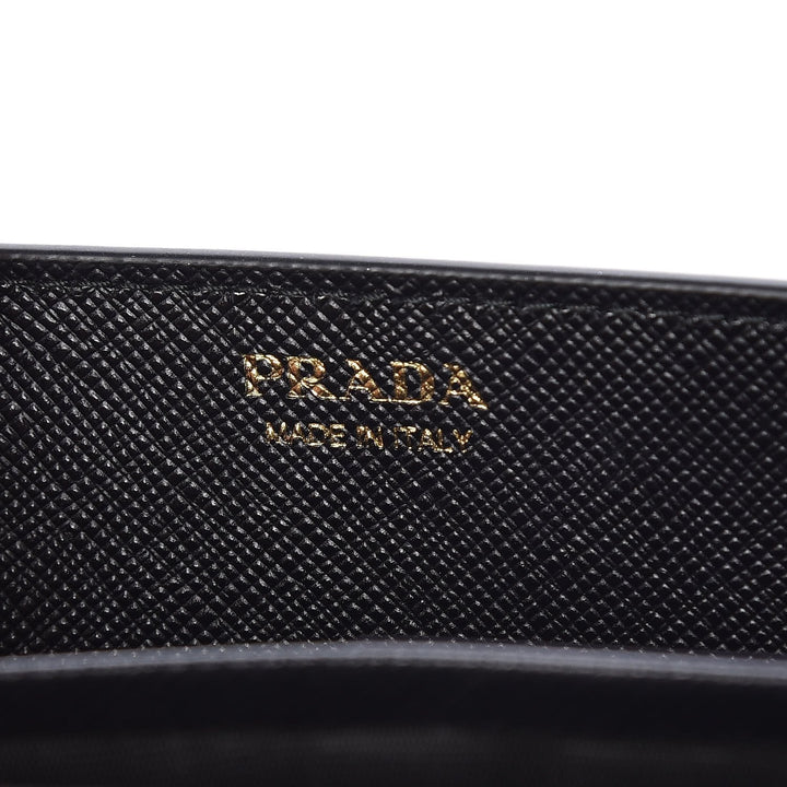 Prada Black Saffiano Leather Lipstick Mini Cross Body Handbag 1DH044