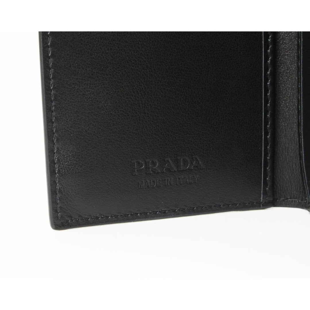 Prada Black Saffiano Leather Vertical Logo Card Holder 2MC101