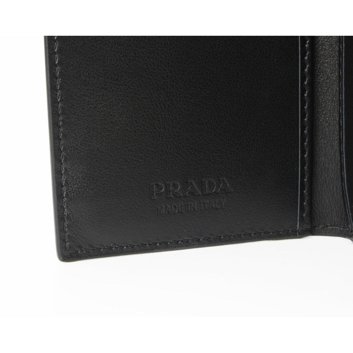 Prada Black Saffiano Leather Vertical Logo Card Holder 2MC101