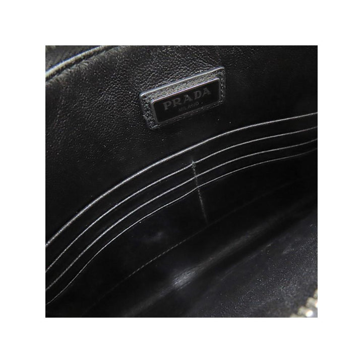 Prada Black Saffiano Voyage Leather Clutch Document Holder 2NG005