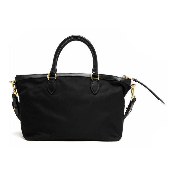 Prada Black Tessuto Nylon Leather Two-Way Satchel Handbag 1BA104