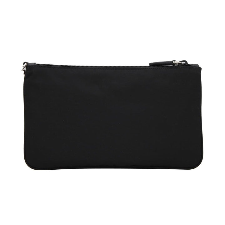 Prada Black Tessuto Nylon Pouch Prada Logo Wristlet Clutch Bag 1NH545