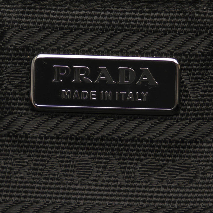 Prada Black Tessuto Nylon Pouch Prada Logo Wristlet Clutch Bag 1NH545