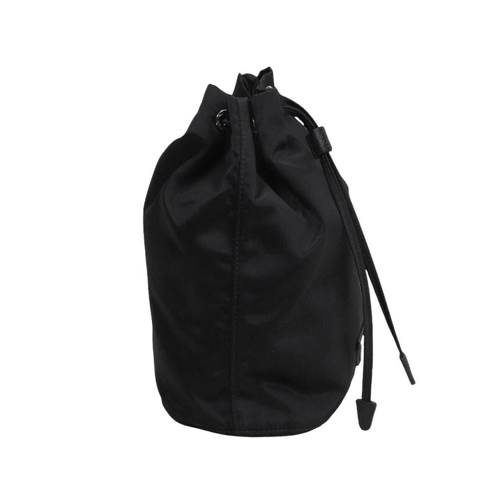 Prada Black Tessuto Nylon Triangle Logo Drawstring Bucket Bag 1NA369