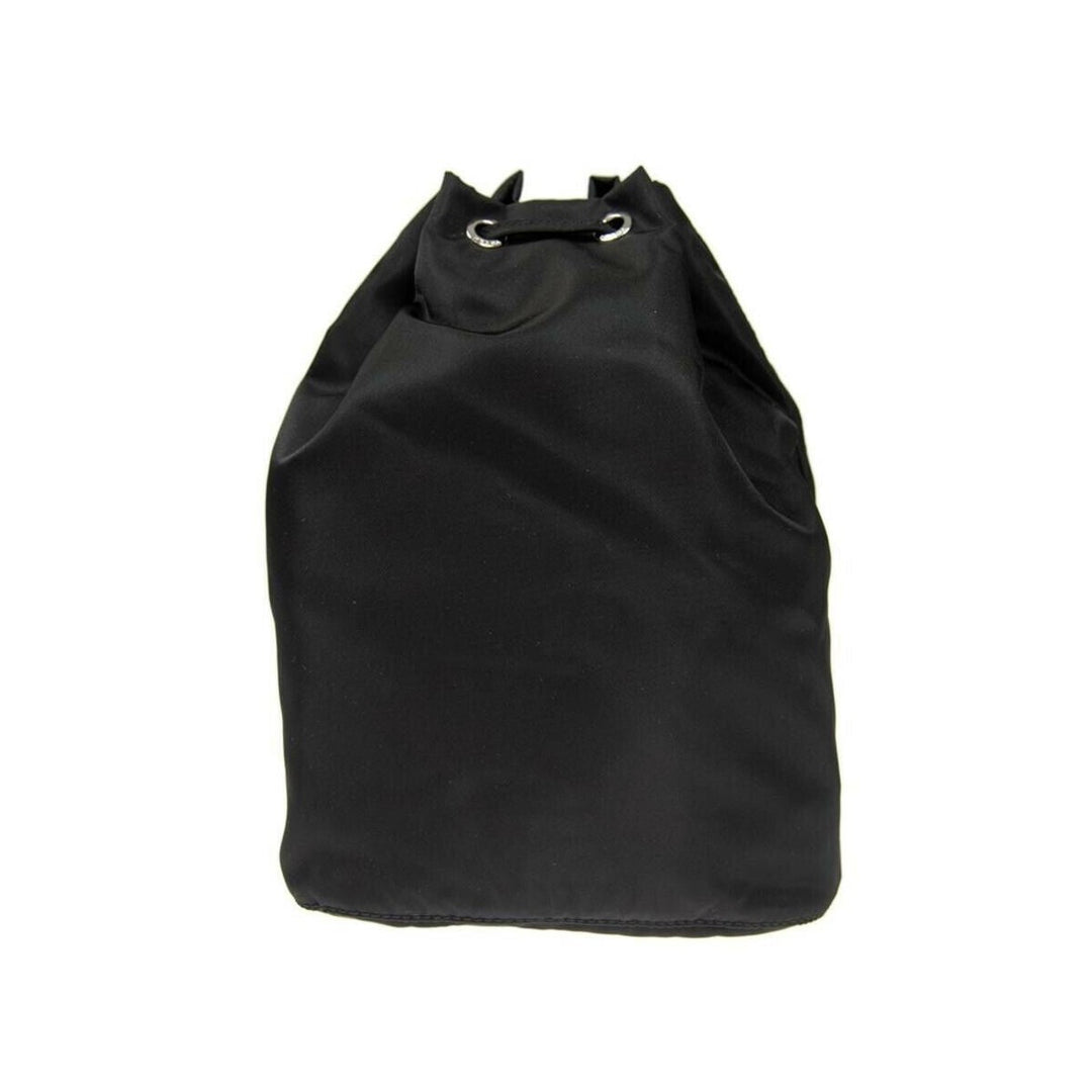 Prada Black Tessuto Nylon Triangle Logo Drawstring Bucket Bag 1NA369